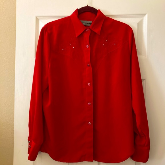 Western Style Blouse with Embroidered Accents by Daniali - Picture 2 of 8